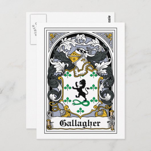 Gallagher Family Crest Briefkaart (Voorkant / Achterkant)