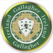 Gallagher Shield & Celtic Cross gepersonaliseerd Sticker (Voorkant)
