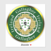 Gallagher Shield & Celtic Cross gepersonaliseerd Sticker (Vel)