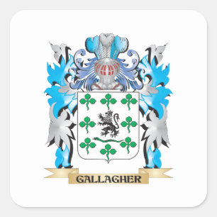 Gallagher Wapenschild - Family Crest Vierkante Sticker