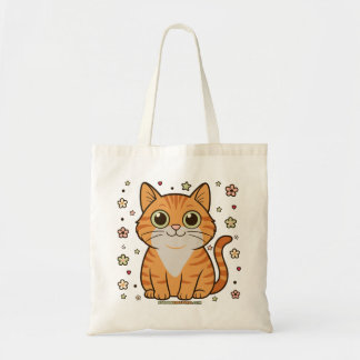 Gallant Gary Floral Tabby Cat Tote Bag