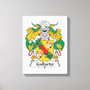 Gallardo Family Crest Canvas Afdruk