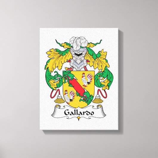 Gallardo Family Crest Canvas Afdruk (Voorkant)