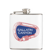 Gallatin Canyon Montana Rock Climbing Carabiner Heupfles (Voorkant)