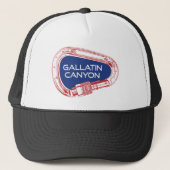 Gallatin Canyon Montana Rock Climbing Carabiner Trucker Pet (Voorkant)