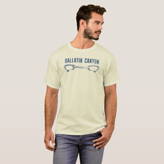 Gallatin Canyon Montana Rock Klimmen Quickdraw T-shirt (Voorkant volledig)