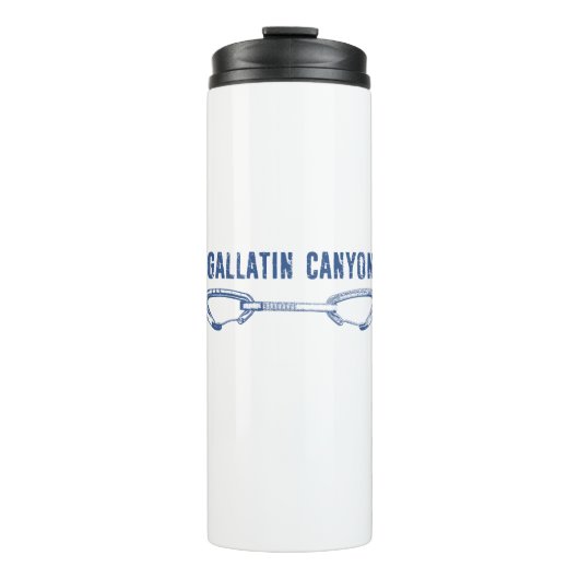 Gallatin Canyon Montana Rots klimmen Quickdraw Thermosbeker (Voorkant)