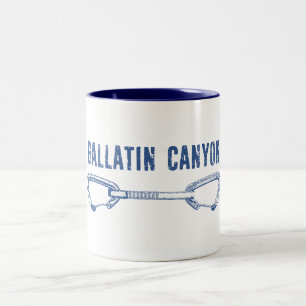Gallatin Canyon Montana Rots klimmen Quickdraw Tweekleurige Koffiemok
