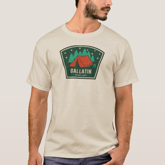 Gallatin National Forest Camping T-shirt (Voorkant)