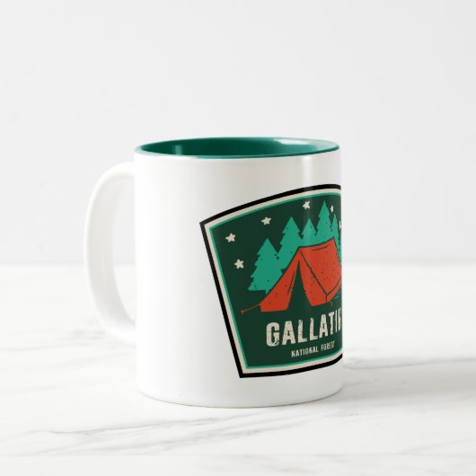 Gallatin National Forest Camping Tweekleurige Koffiemok (Voorkant links)