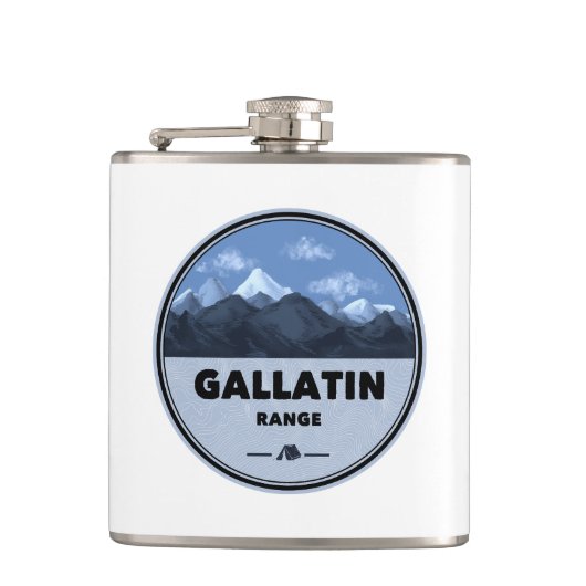 Gallatin Range Montana Wyoming Camping Heupfles (Voorkant)
