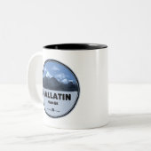 Gallatin Range Montana Wyoming Camping Tweekleurige Koffiemok (Voorkant links)
