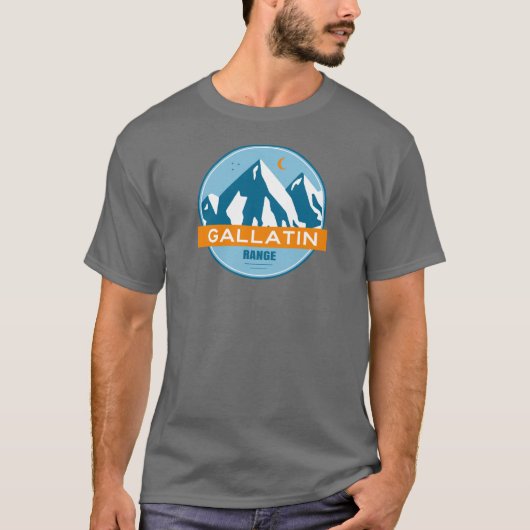 Gallatin Range Montana Wyoming T-shirt (Voorkant)