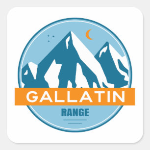 Gallatin Range Montana Wyoming Vierkante Sticker