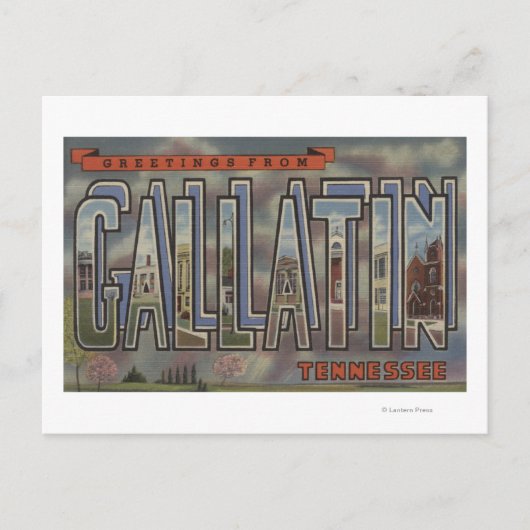 Gallatin, Tennessee - Grote lettertjes Briefkaart (Voorkant)