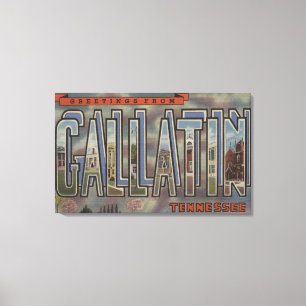 Gallatin, Tennessee - Grote lettertjes Canvas Afdruk