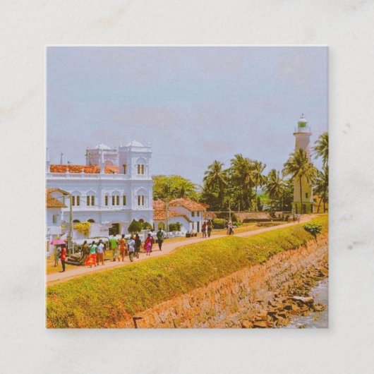 Galle City, de zuidkust van Sri Lanka Vierkante Visitekaartje (Voorkant)