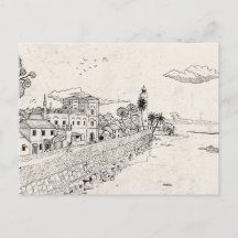 Galle Nederlands Fort Sri Lanka pen inkt illustrat