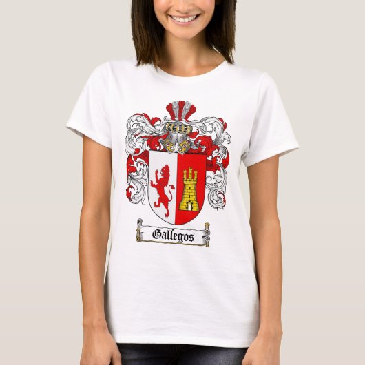 GALLEGOS FAMILIE CREST - GALLEGOS COAT WAPENS T-SHIRT (Voorkant)