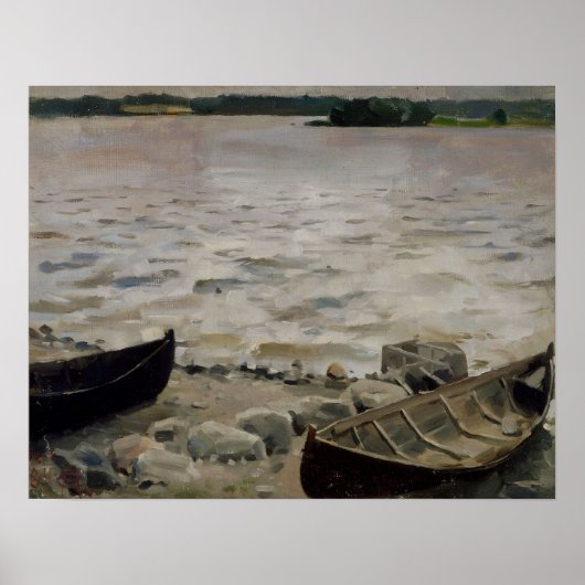 Gallen-Kallela - Boats op de kust Poster (Voorkant)