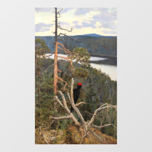Gallen-Kallela - Great Black Woodpecker 1894 Raamsticker (Vel)