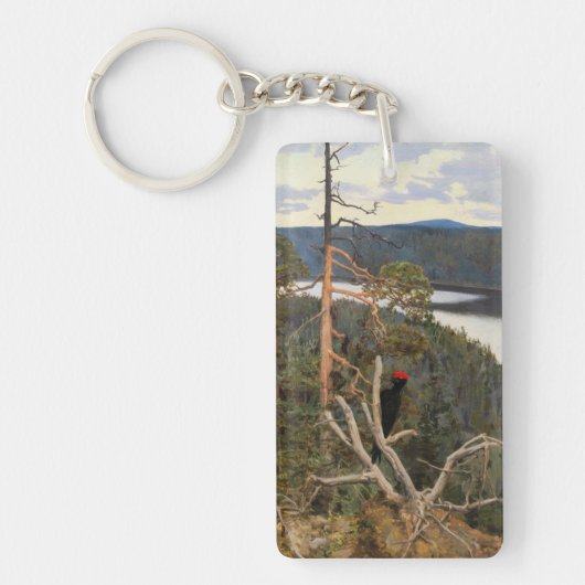 Gallen-Kallela - Great Black Woodpecker 1894 Sleutelhanger (Voorkant)