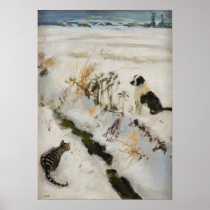 Gallen-Kallela - Kat en hond Poster