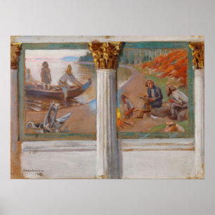 Gallen-Kallela - Lonnrot en poëzie schetsen Poster