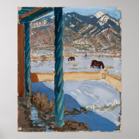 Gallen-Kallela - Taos Home in Sunlight Poster (Voorkant)