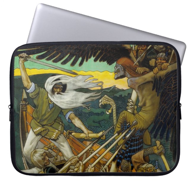 Gallen-Kallela's "Defense" laptophoes Laptop Sleeve (Voorkant)