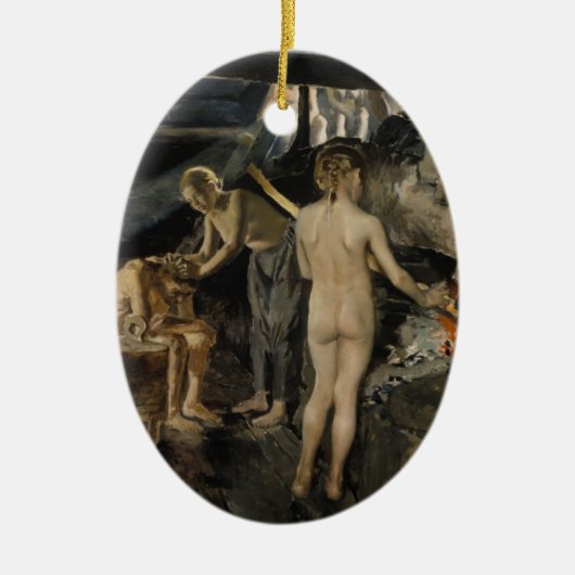 Gallen-Kallela's sauna-sierplant Keramisch Ornament (Voorkant)