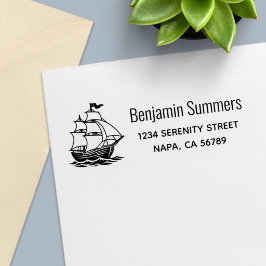 Galleon Houten Zeilschip Retouradres Zelfinktende Stempel