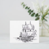 Galleon Old Ship Art Briefkaart (Staand voorkant)