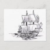 Galleon Old Ship Art Briefkaart (Voorkant)