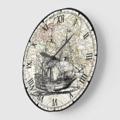 Galleon Sailing Ship~1789 Eastern Hemisphere Map~  Grote Klok (Hoek)