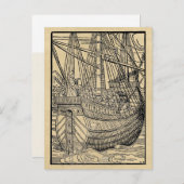 Galleon Sailing Ship Briefkaart (Voorkant / Achterkant)