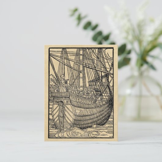 Galleon Sailing Ship Briefkaart (Staand voorkant)