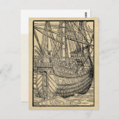 Galleon Sailing Ship Briefkaart (Voorkant / Achterkant)