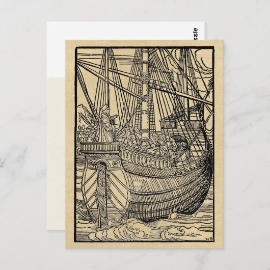 Galleon Sailing Ship Briefkaart (Voorkant / Achterkant)