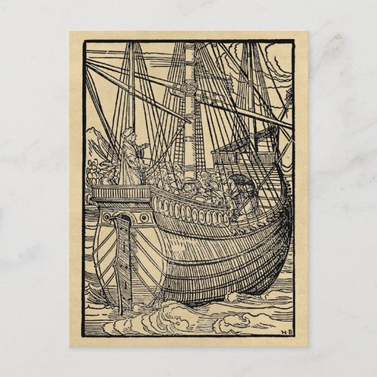 Galleon Sailing Ship Briefkaart (Voorkant)