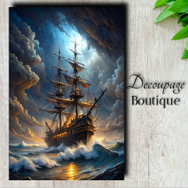 Galleon Storm Voyage Decoupage Tissuepapier