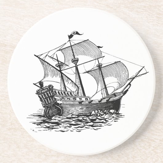 Galleon Zandsteen Onderzetter (Voorkant)