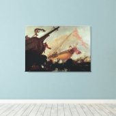 Galleons die op een rotsachtige kust zijn verwoest canvas afdruk (Insitu (Houten vloer))