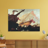 Galleons die op een rotsachtige kust zijn verwoest canvas afdruk (Insitu (Woonkamer))