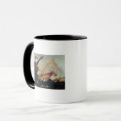 Galleons die op een rotsachtige kust zijn verwoest mok (Voorkant links)