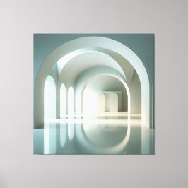 Gallery with Arched Light Field Canvas Afdruk