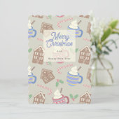 Galletas y chocolate feestdagenkaart (Staand voorkant)