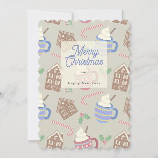 Galletas y chocolate feestdagenkaart (Voorkant)