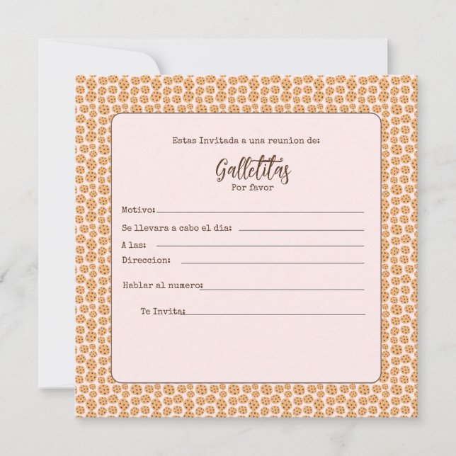 galletitas porgunste uitnodiging (Voorkant)