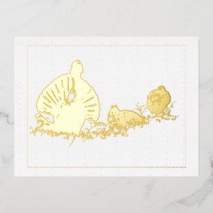 Galli forcelli Gouden Folie Vakantiekaart Feestdagen Briefkaart
